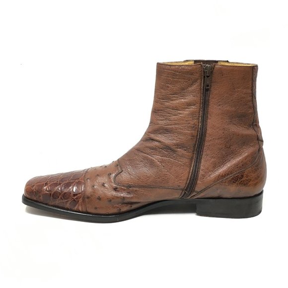Mezlan Platinum Ankle Boots Size 14 Ostrich Croc Mezlan | Shoes | Mezlan Platinum Ankle Boots Size 4 Ostrich  main image 3